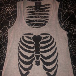 Grey rib cage tank top